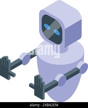 Humanoid robot is making a stop gesture with both hands, showcasing the advancements in robotics and artificial intelligence Stock Vector
