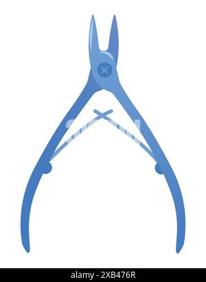 Forceps for nails. Vector illustration isolated on white background. Beauty and Nail design concept. Element for print, banner, card, brochure, logo. Stock Vector