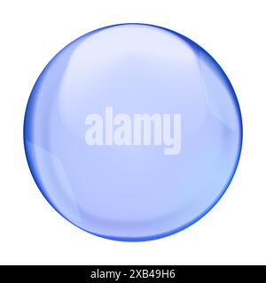 Blue translucent light sphere with glares and transparency Stock Vector