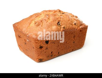 Whole raisins loaf cake isolated on white Stock Photo