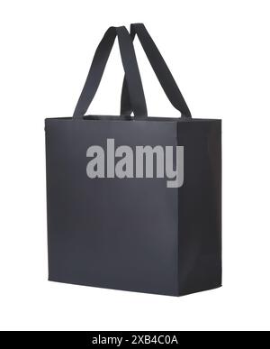 Black blank paper shopping bag isolated on white Stock Photo