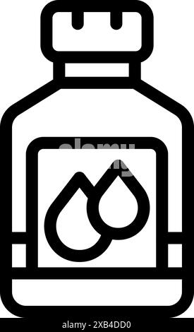 Simple bold outline icon representing an ink bottle for printer cartridges Stock Vector