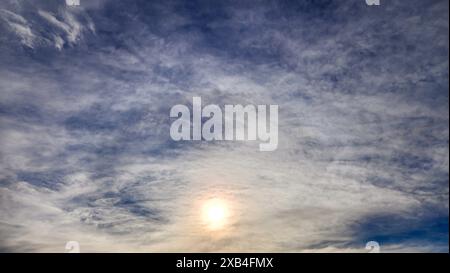 Colorful cloudy sky at sunset. Gradient color. Sky texture, abstract nature background Stock Photo