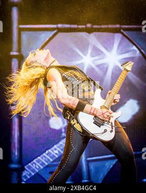 Nita Strauss performing live at Sweden Rock Festival 2024 Stock Photo