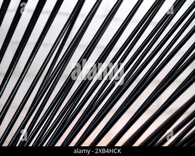 Closeup of black wires shapes and patterns materials Stock Photo