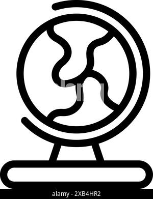 Simple line art globe icon symbolizing global interconnectedness and the spirit of discovery Stock Vector