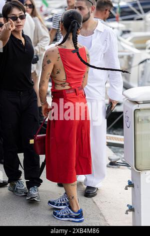 Capri, Italy. 10th June, 2024. Peggy Gou is spotted at Marina Grande peer in Capri, Italy, on June 10, 2024, to attend 'La Casa' Cruise Collection Show at Casa Malaparte. Photo by Marco Piovanotto/AABACAPRESS.COM Credit: Abaca Press/Alamy Live News Stock Photo