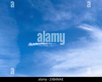Clouds Veil clouds Cirrus in front of blue sky, international Stock Photo