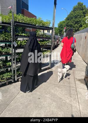 The Red and the Black. Women. of different cultures in that melting pot known as Brooklyn,, NYC. Stock Photo