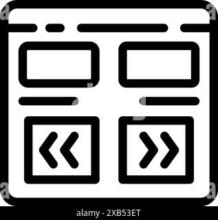 Minimalistic representation of a website layout, highlighting the essential navigation buttons for user friendly browsing Stock Vector