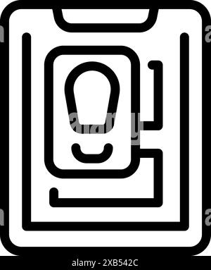 Digital id card is being scanned for facial recognition, granting access control Stock Vector