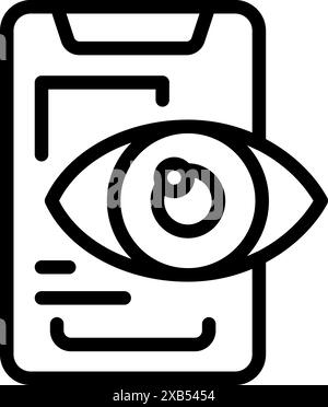 Icon of mobile eye tracking technology being used for user experience research and development Stock Vector