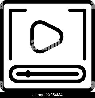 Simple video player interface is showing a play button and a progress bar, providing users with essential controls for a seamless playback experience Stock Vector