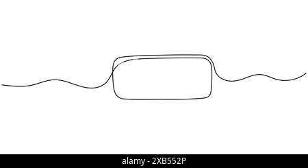 One-line icon of a rectangular geometric frame. Place for texts, notifications, messages. Vector illustration for editable lines Stock Vector