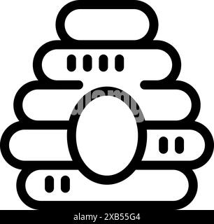 This icon represents a data center server rack, symbolizing cloud computing, network infrastructure, and data storage Stock Vector