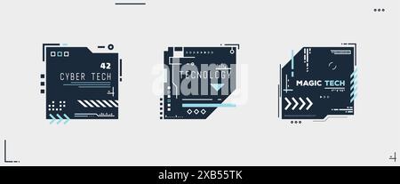 Abstract futuristic frames set Stock Vector