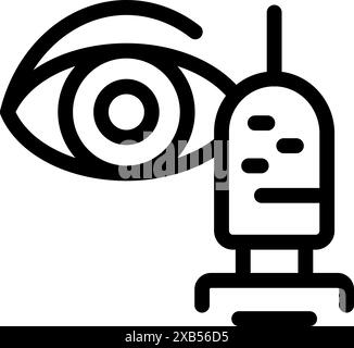 Simple icon of an eye scanner verifying identity using biometric recognition technology Stock Vector
