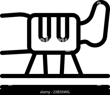 Simple line art icon of a futuristic vehicle using clean energy to float above the road Stock Vector