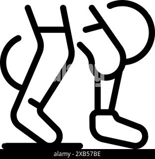 Doctor showing patient how to walk with prosthetic leg after amputation Stock Vector