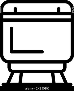 Simple black line drawing of a train car used for public transportation Stock Vector