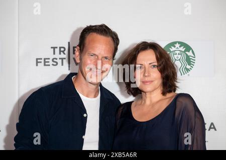 NEW YORK, NEW YORK - JUNE 08: Patrick Wilson and Dagmara Dominczyk attend the 'Treasure' premiere during the 2024 Tribeca Festival for at Village East Cinema on June 08, 2024 in New York City. Stock Photo