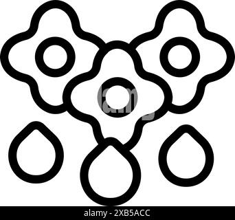 Three interlocking gears are rotating and dripping oil in a continuous mechanical process Stock Vector