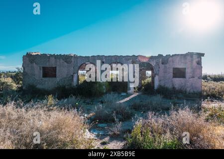 old abandoned mud brick house Stock Photo