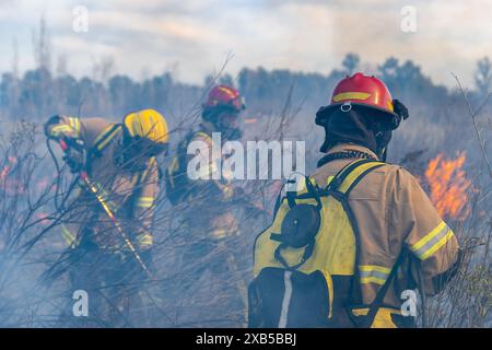 Firefighters put out a fire in a residential neighbourhood following ...