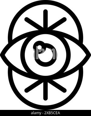 Simple line art icon of an eye, symbolizing concepts like vision, awareness, and insight Stock Vector