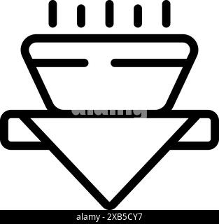Simple line icon of a coffee maker brewing a delicious beverage with steam coming out of the top Stock Vector