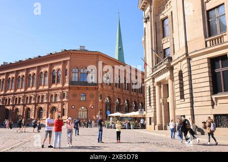 The Venetian style Art Museum Riga Bourse on Dome Square in Riga, Latvia. Stock Photo