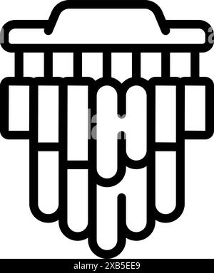 Pan flute being played by musician creating music with wind instrument icon Stock Vector