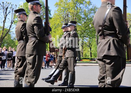 On May 4th 1990 Latvia proclaimed it's independence from the USSR after decades of Soviet occupation, & this date is always celebrated. Stock Photo