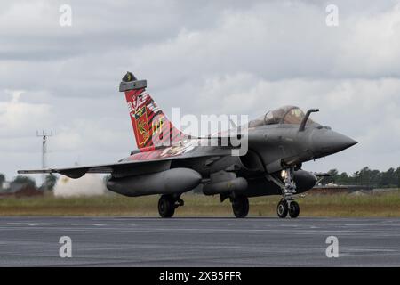 Jagel, Germany. 10th June, 2024. Dassault Rafale of Flotille 11F Marine nationale ‘French Navy' taxi's, during the NATO Tiger Meet Spotters Day 2 at Schleswig AB, Jagel, Germany, 10th June 2024 (Photo by Cody Froggatt/News Images) in Jagel, Germany on 6/10/2024. (Photo by Cody Froggatt/News Images/Sipa USA) Credit: Sipa USA/Alamy Live News Stock Photo