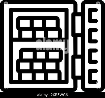 This icon depicts an open bank vault containing stacks of gold bars, symbolizing financial security and wealth Stock Vector