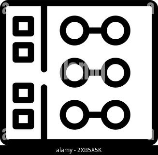 Server room hardware icon showing data connections and storage Stock Vector