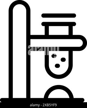 Simple, bold, black and white icon of laboratory equipment used for scientific experiments Stock Vector