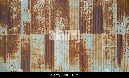 Old Zinc rust texture background, close up to pattern texture vertical zinc sheet. Stock Photo