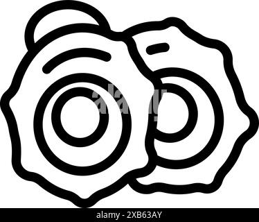 Simple line icon style graphic representing two gears interlocking, symbolizing machinery and industry Stock Vector