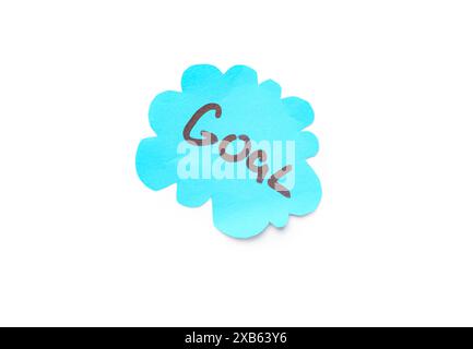 Sticky note in shape of cloud with word GOAL on white background Stock Photo