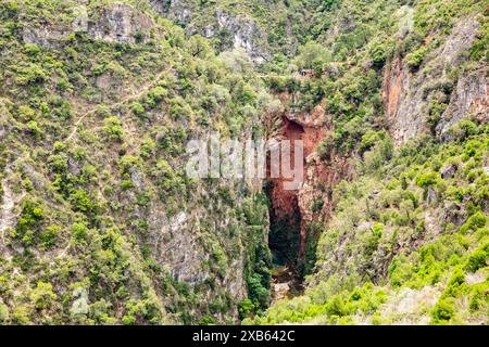 The God's Bridge a geological wonder in Talassemtane National Park, Morocco Stock Photo