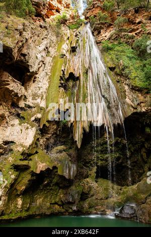 The Akchour Waterfall in Talassemtane National Park, Morocco Stock Photo