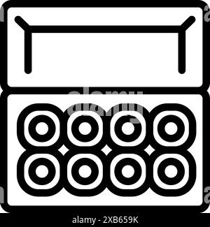 Open plastic container with eight contact lenses for correcting myopia or hyperopia, isolated on white background Stock Vector