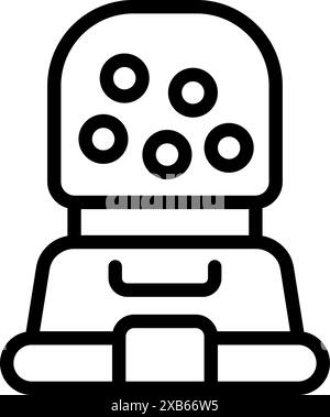 Robot looking forward with multiple eyes on head analyzing information Stock Vector