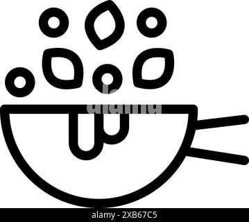 Simple black and white icon of a colander draining water, perfect for websites and apps Stock Vector
