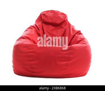Red bean bag chair isolated on white Stock Photo