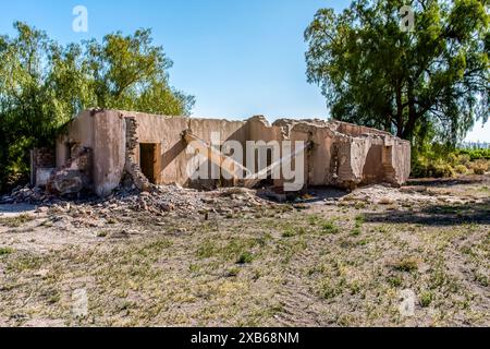 old destroyed mud brick house Stock Photo