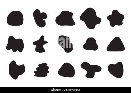 Abstract organic shapes collection. Silhouette Vector forms. Modern art elements. Freeform black icons. Stock Vector