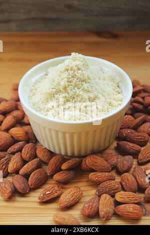 Almond flour, finely ground almonds for gluten free baking ingredient Stock Photo