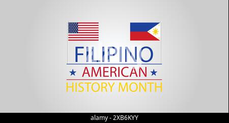 Celebrating Filipino American Heritage History Month with USA Flag Design Stock Vector